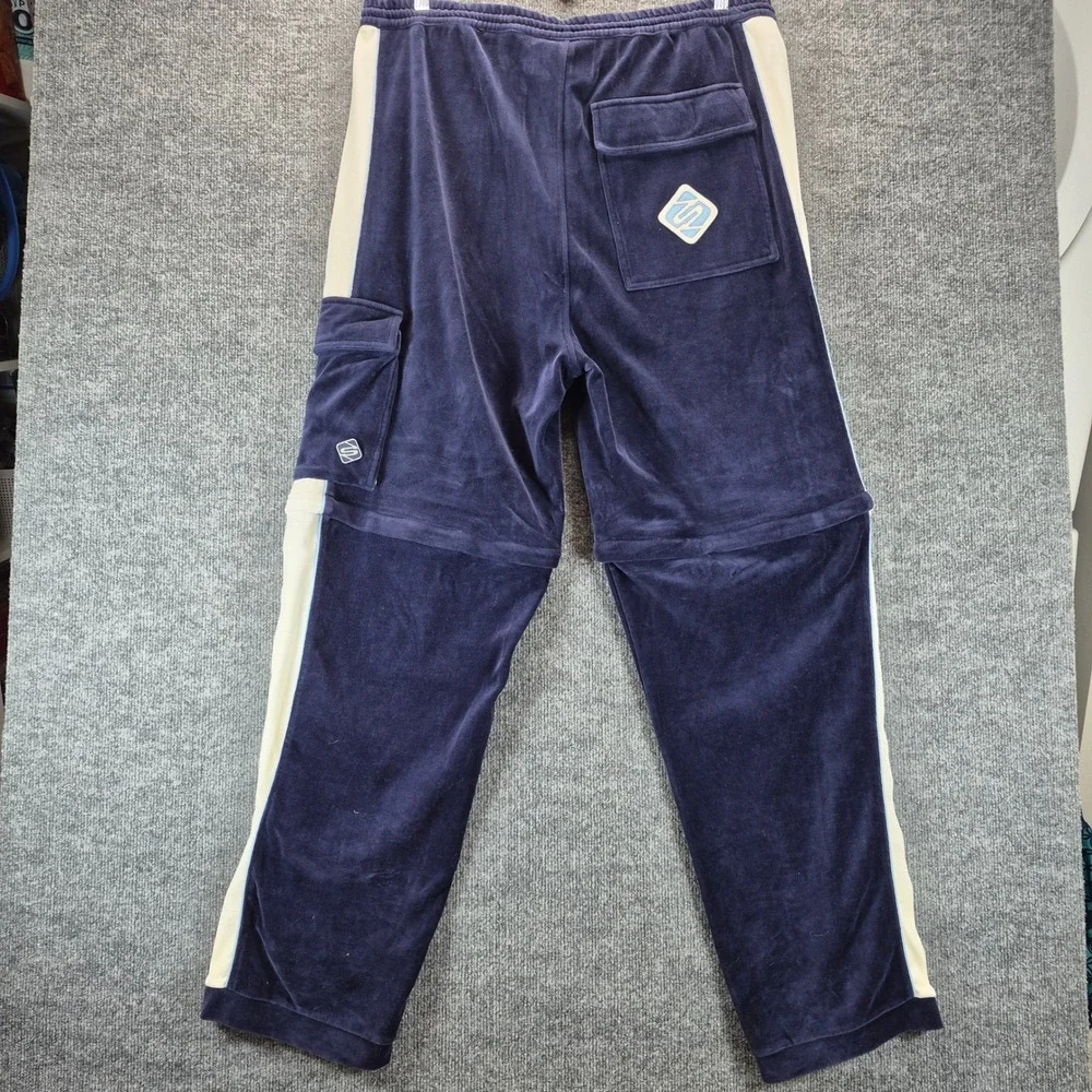 Snoop 213 Convertible Pants Velour Zip Off XL Navy‎ Blue Mens